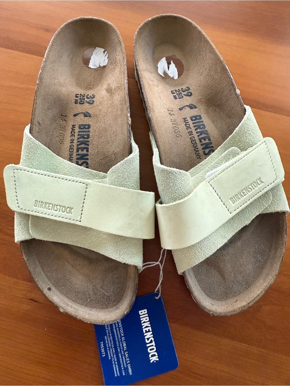 Birkenstock Kyoto Suede Leather Sandals Pale Sage Green EU 39 / US 8/8.5